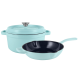 Ретро набір Vintage Cuisine з чавунної каструлі 4.3 л та сковорідкою М'ятний