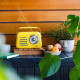 Кухонне радіо Vintage Cuisine у ретро стилі з металевою ручкою з Bluetooth та акумулятором Жовте (глянець)