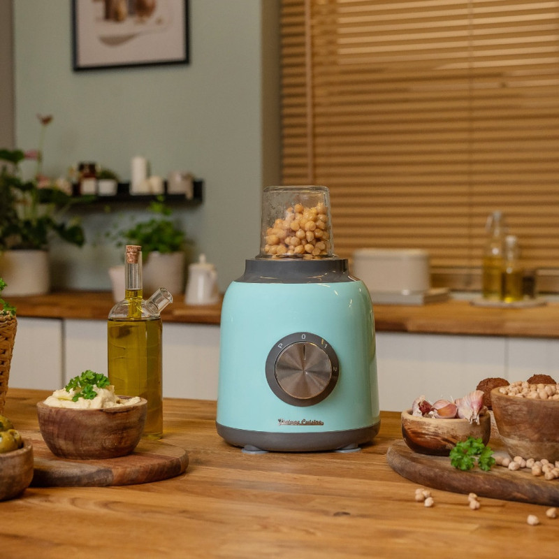 Блендер стаціонарний Vintage Cuisine у ретро стилі з міні-подрібнювачем М'ятний