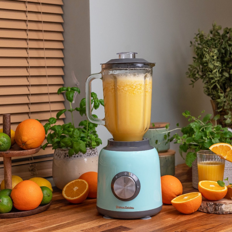 Блендер стаціонарний Vintage Cuisine у ретро стилі з міні-подрібнювачем М'ятний