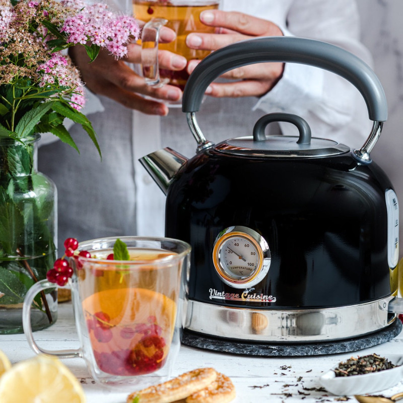 Електрочайник Vintage Cuisine у ретро стилі 1.7 л 2200W Чорний