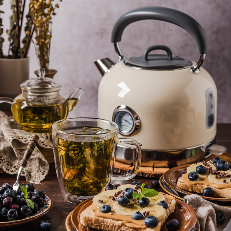 Електрочайник Vintage Cuisine у ретро стилі 1.7 л 2200W Кремовий