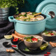Ретро каструля Vintage Cuisine Чавунна з кришкою 2.2 л М'ятна