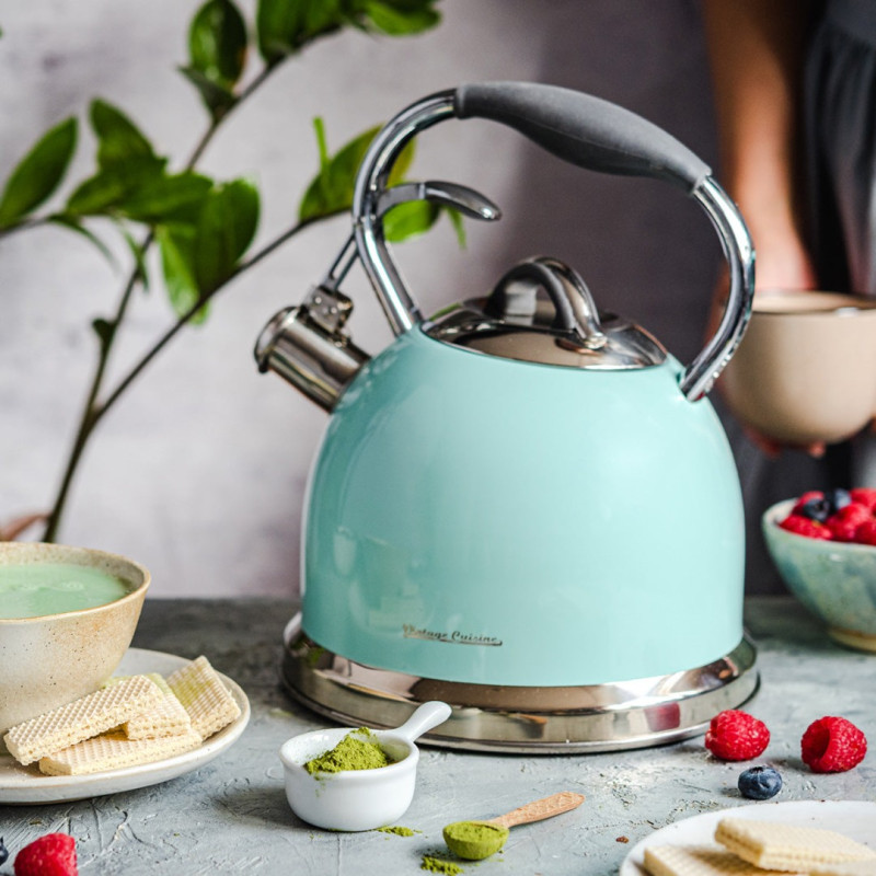 Ретро чайник Vintage Cuisine зі свистком М'ятний