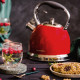 Ретро чайник Vintage Cuisine зі свистком Червоний