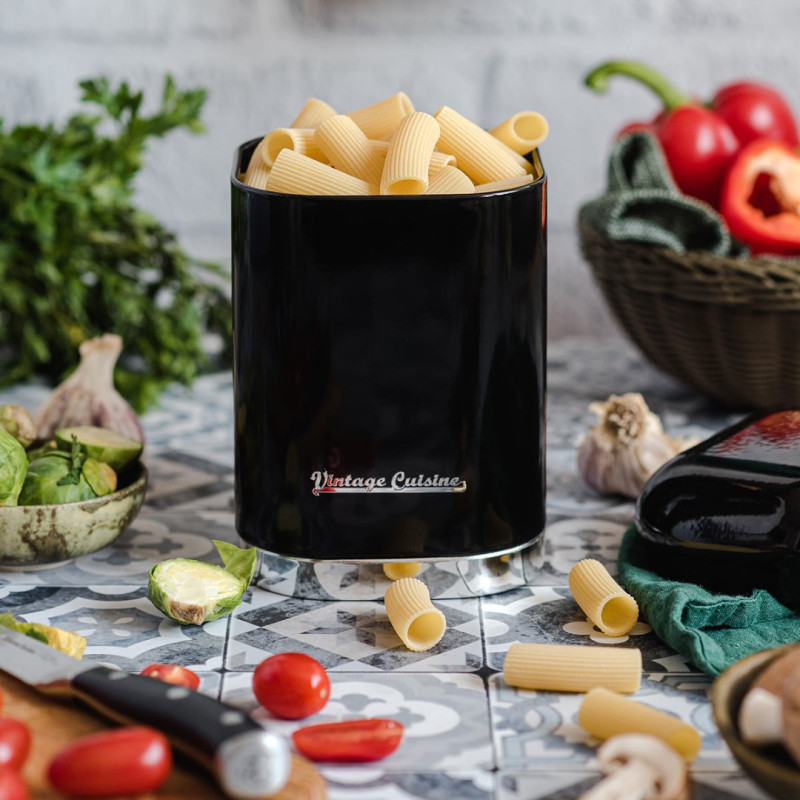 Кухонний контейнер Vintage Cuisine для сипких продуктів 1.5 л Чорний