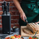 Набір Vintage Cuisine 7 кухонних ножів з підставкою Чорний