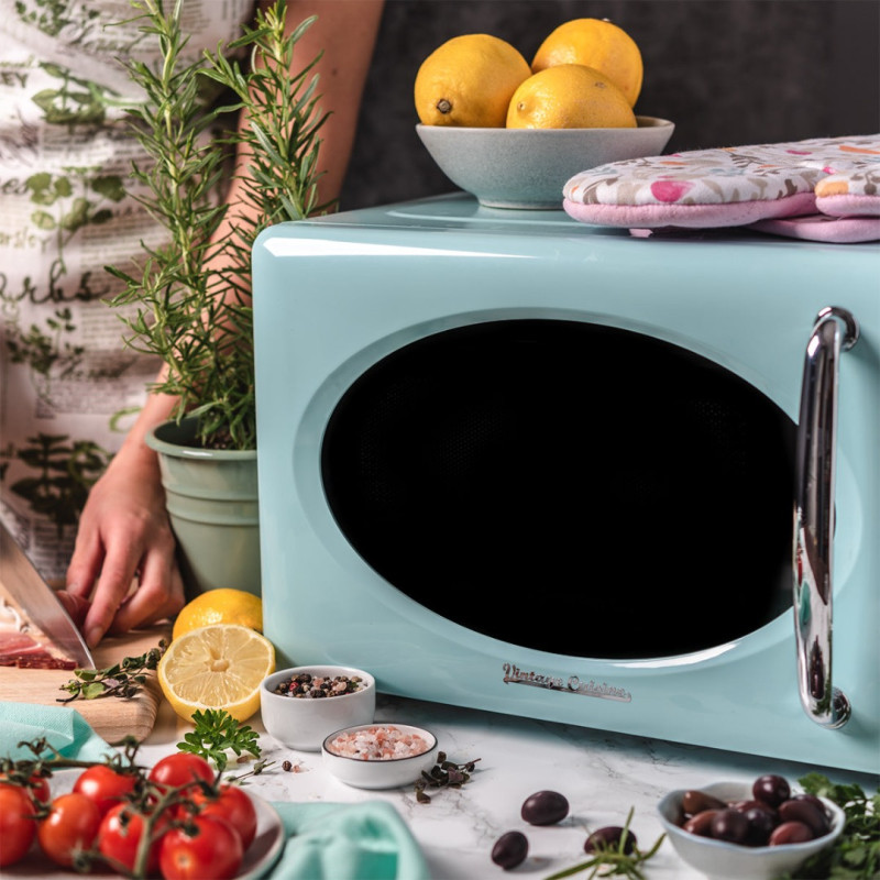 Мікрохвильова піч Vintage Cuisine у ретро стилі 700W М'ятна