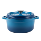 Ретро каструля Vintage Cuisine Чавунна з кришкою 2.2 л Синя