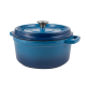 Ретро каструля Vintage Cuisine Чавунна з кришкою 2.2 л Синя