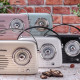Кухонне радіо Vintage Cuisine у ретро стилі зі шкіряним ремінцем з Bluetooth та акумулятором Біле