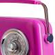 Кухонне радіо Vintage Cuisine у ретро стилі з металевою ручкою з Bluetooth та акумулятором Фуксія (глянець)