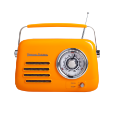 Кухонне радіо Vintage Cuisine у ретро стилі з металевою ручкою з Bluetooth та акумулятором Помаранчеве (глянець)