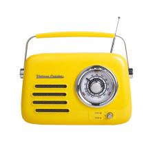 Кухонне радіо Vintage Cuisine у ретро стилі з металевою ручкою з Bluetooth та акумулятором Жовте (глянець)