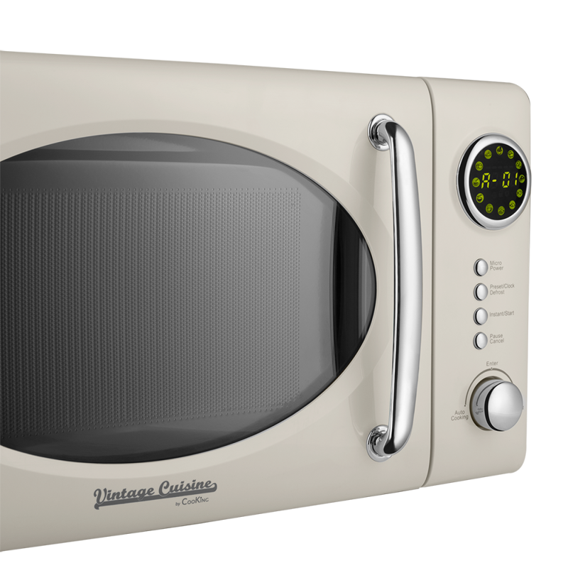 Мікрохвильова піч Vintage Cuisine у ретро стилі 700W Кремова