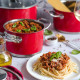 Набір каструль Vintage Cuisine в Ретро стилі з кришками 6 предметів Червоний