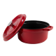 Ретро каструля Vintage Cuisine Чавунна з кришкою 2.2 л Червона