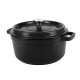 Ретро каструля Vintage Cuisine Чавунна з кришкою 2.2 л Чорна