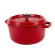 Ретро каструля Vintage Cuisine Чавунна з кришкою 2.2 л Червона