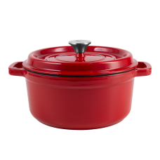 Ретро каструля Vintage Cuisine Чавунна з кришкою 2.2 л Червона