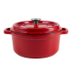 Ретро каструля Vintage Cuisine Чавунна з кришкою 2.2 л Червона