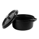 Ретро каструля Vintage Cuisine Чавунна з кришкою 4.3 л Чорна
