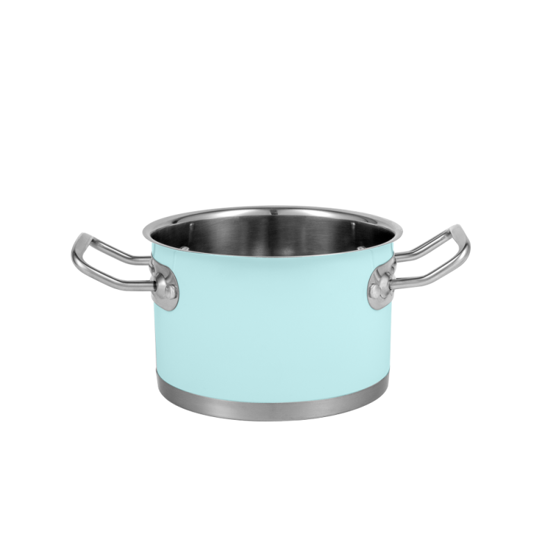 Набір каструль Vintage Cuisine в Ретро стилі з кришками 6 предметів М'ятний