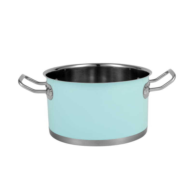 Набір каструль Vintage Cuisine в Ретро стилі з кришками 6 предметів М'ятний