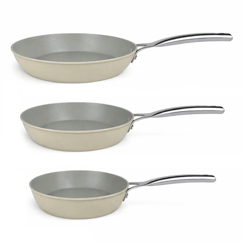 Набір з 3-х сковорідок Vintage Cuisine 20/24/28 см з антипригарним покриттям Мʼятний