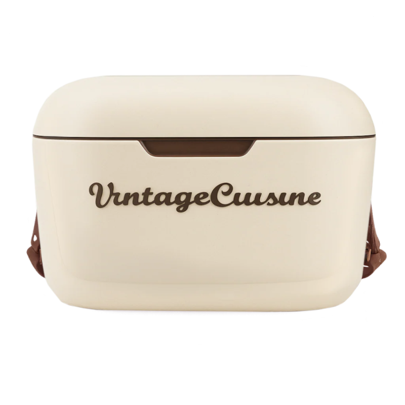 Портативний холодильник Vintage Cuisine об'ємом 18,8 л з ремінцем для перенесення Кремовий