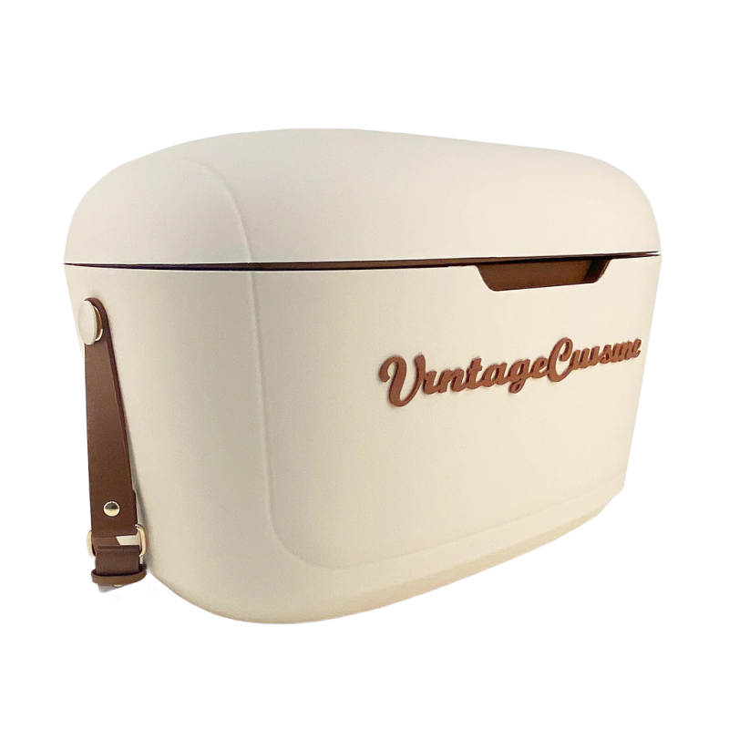Портативний холодильник Vintage Cuisine об'ємом 18,8 л з ремінцем для перенесення Кремовий