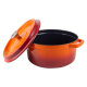 Ретро каструля Vintage Cuisine Чавунна з кришкою 2.2 л Помаранчеивий градієнт