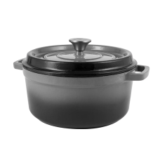 Ретро каструля Vintage Cuisine Чавунна з кришкою 4.3 л Сірий градієнт
