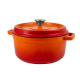 Ретро каструля Vintage Cuisine Чавунна з кришкою 2.2 л Помаранчеивий градієнт