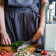 Набір Vintage Cuisine 7 кухонних ножів з підставкою М'ятний