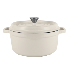 Ретро каструля Vintage Cuisine Чавунна з кришкою 4.3 л Кремова