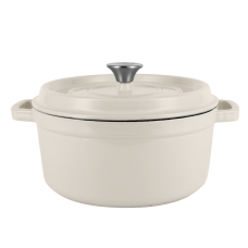 Ретро каструля Vintage Cuisine Чавунна з кришкою 2.2 л Кремова