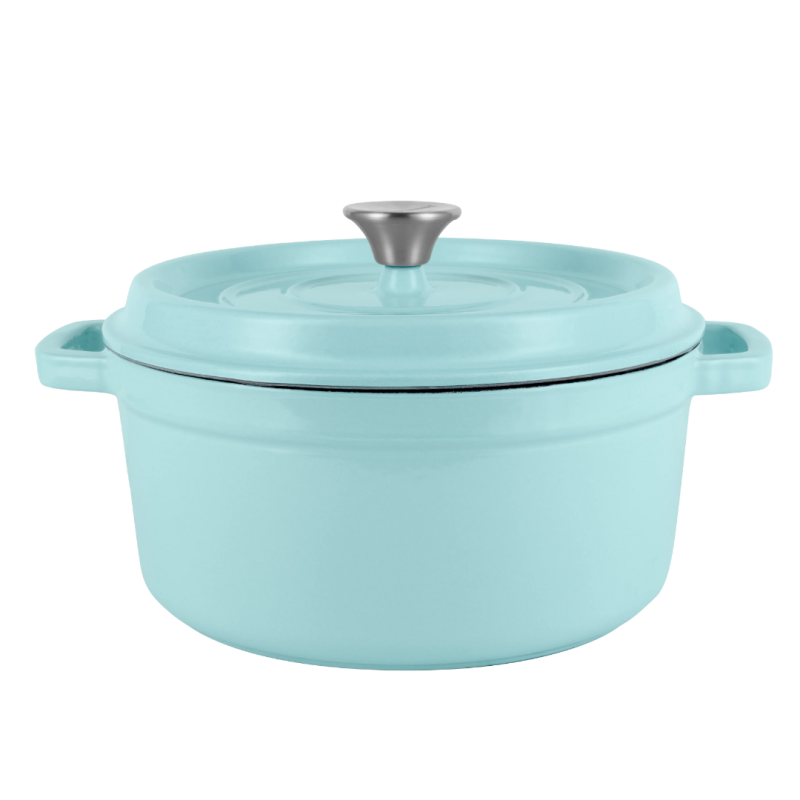Ретро каструля Vintage Cuisine Чавунна з кришкою 4.3 л М'ятна