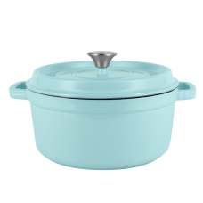 Ретро каструля Vintage Cuisine Чавунна з кришкою 2.2 л М'ятна