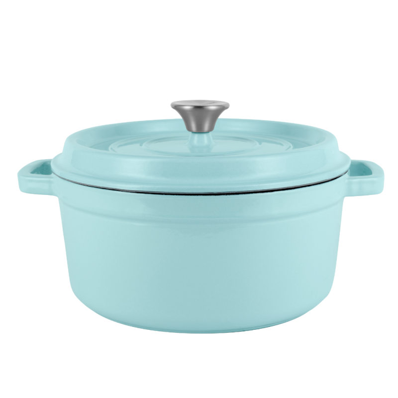 Ретро каструля Vintage Cuisine Чавунна з кришкою 2.2 л М'ятна
