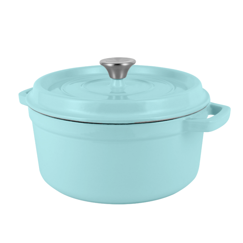 Ретро каструля Vintage Cuisine Чавунна з кришкою 4.3 л М'ятна