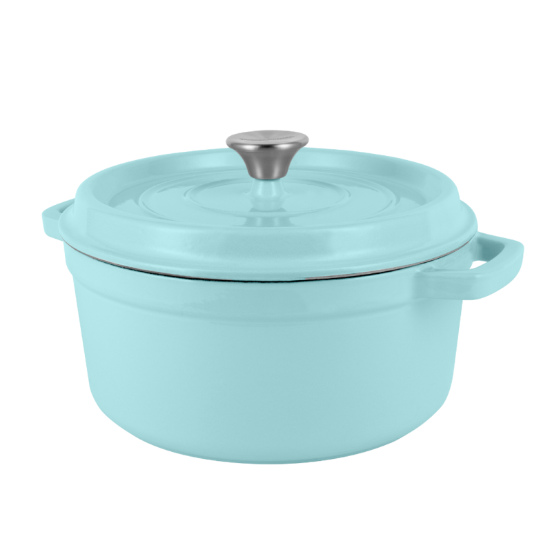 Ретро каструля Vintage Cuisine Чавунна з кришкою 2.2 л М'ятна