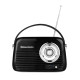 Кухонне радіо Vintage Cuisine у ретро стилі зі шкіряним ремінцем з Bluetooth та акумулятором Чорне