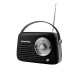 Кухонне радіо Vintage Cuisine у ретро стилі зі шкіряним ремінцем з Bluetooth та акумулятором Чорне