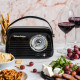 Кухонне радіо Vintage Cuisine у ретро стилі зі шкіряним ремінцем з Bluetooth та акумулятором Чорне