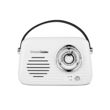 Кухонне радіо Vintage Cuisine у ретро стилі зі шкіряним ремінцем з Bluetooth та акумулятором Біле