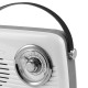 Кухонне радіо Vintage Cuisine у ретро стилі зі шкіряним ремінцем з Bluetooth та акумулятором Біле