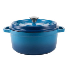 Ретро каструля Vintage Cuisine Чавунна з кришкою 4.3 л Синя
