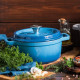 Ретро каструля Vintage Cuisine Чавунна з кришкою 4.3 л Синя
